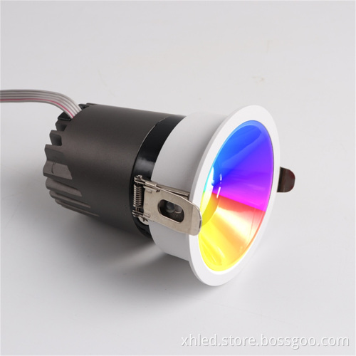 Round Commercial Recessed IP20 LED Downlight 20W RGBW for Hotels